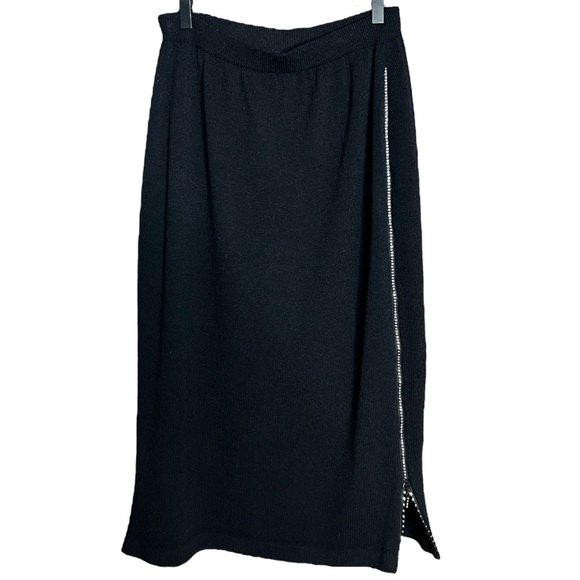 St. John Evening Rhinestone Zipper Stretch Skirt size 10 - Picture 1 of 12